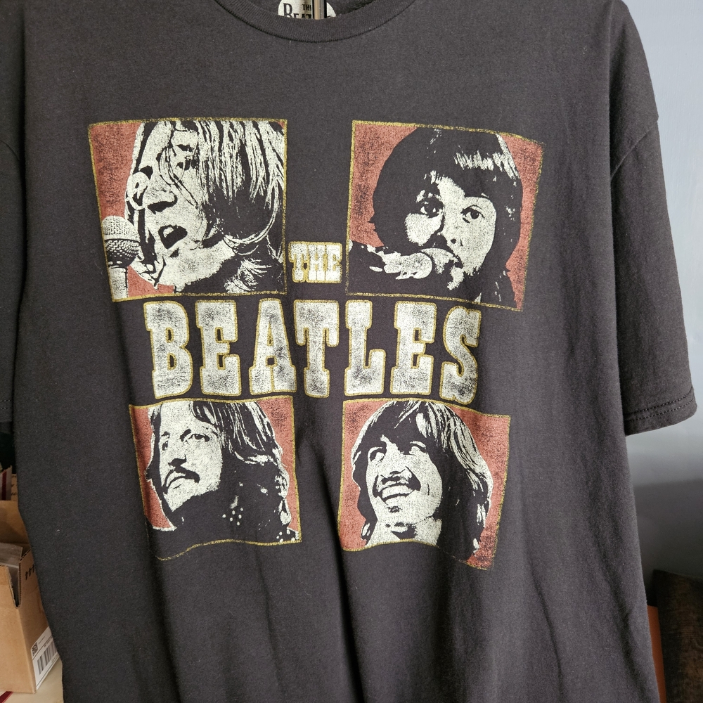 The Beatles Black and Gold Short Sleeve Tee